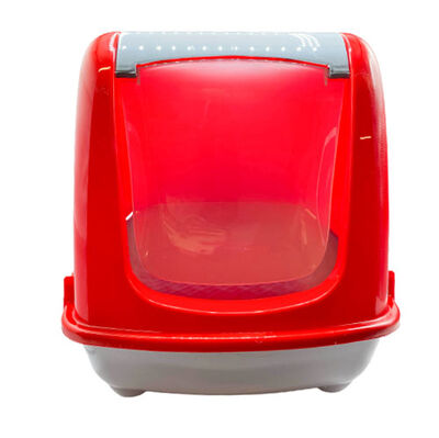 Multi Magic Filtreli Kapalı Kedi Tuvaleti + Kürek - Kırmızı