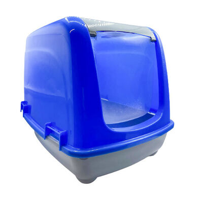 Multi Magic Filtreli Kapalı Kedi Tuvaleti + Kürek - Mavi