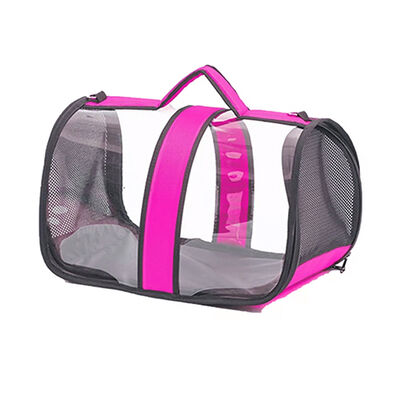 Multi Magic Fly Bag Kedi ve Küçük Irk Köpek Şeffaf Taşıma Çantası - Flamingo