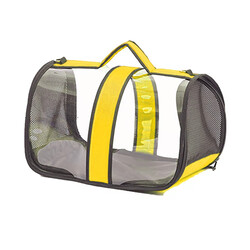Multi Magic Fly Bag Kedi ve Küçük Irk Köpek Şeffaf Taşıma Çantası - Sarı - Thumbnail