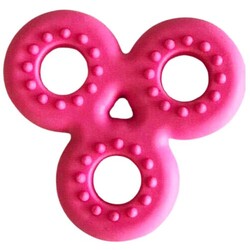 Multi Magic Kauçuk Küçük ve Orta Irk 3'lü Halka Köpek Kemirme Oyuncağı 8 Cm - Pembe - Multi Magic