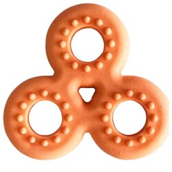 Multi Magic Kauçuk Küçük ve Orta Irk 3'lü Halka Köpek Kemirme Oyuncağı 8 Cm - Turuncu - Multi Magic