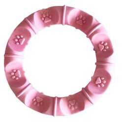 Multi Magic Kauçuk Küçük ve Orta Irk Halka Köpek Kemirme Oyuncağı 11 Cm - Pembe - Multi Magic