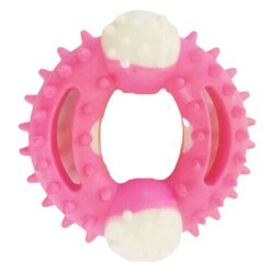 Multi Magic Kauçuk Küçük ve Orta Irk Köpek Kemirme Halka Oyuncağı 10 x 9 Cm - Pembe - Multi Magic