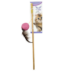 Multi Magic Peluş Örgü Ahşap Kedi Oltası - Multi Magic