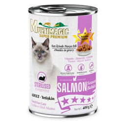 Multi Magic Sterilised Somonlu Soslu Parça Etli Kısırlaştırılmış Kedi Konservesi 400 Gr - Multi Magic