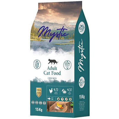 Mystic Düşük Tahıllı Tavuk Etli Yetişkin Kedi Maması 15 Kg + 5 Adet Mystic 400 Gr Konserve