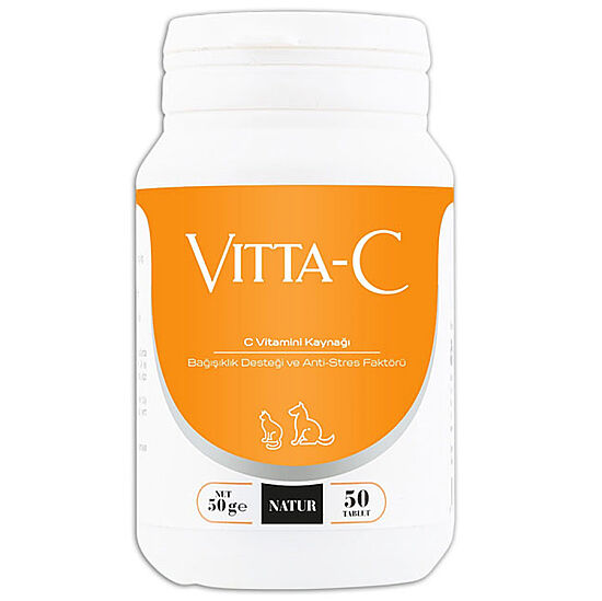 Natur Vitta-C Kedi ve Köpekler İçin C Vitamini 50 Gr ( 50 Tab. ) - 1