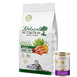 Natural Nutrition Somonlu Kedi Maması 2 Kg + Animarie Konserve 400 Gr - Natural Nutrition