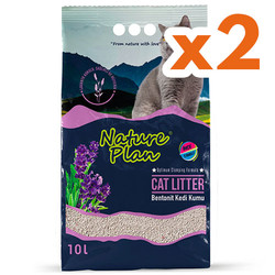 Nature Plan - Nature Plan İnce Taneli Lavanta Kokulu Bentonit Kedi Kumu 10 Lt x 2 Adet