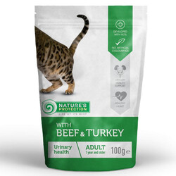 Natures Protection İdrar Yolları Destekleyici Biftek ve Hindi Etli Kedi Yaş Maması 100Gr - Natures Protection
