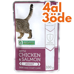 Natures Protection Tüy Sağlığı Tavuk Somon Yaş Kedi Maması 100 Gr - 4 Al 3 Öde - Natures Protection