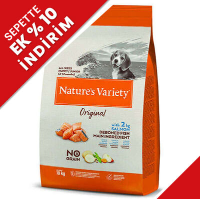Natures Variety Junior Somonlu Tahılsız Yavru Köpek Maması 10 Kg