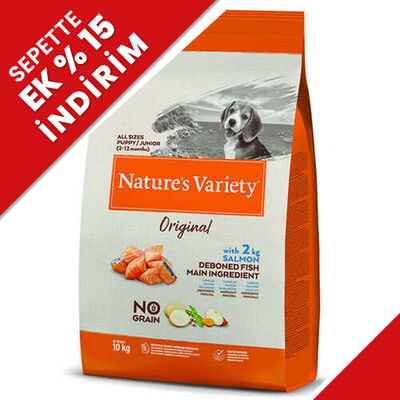 Natures Variety Junior Somonlu Tahılsız Yavru Köpek Maması 10 Kg