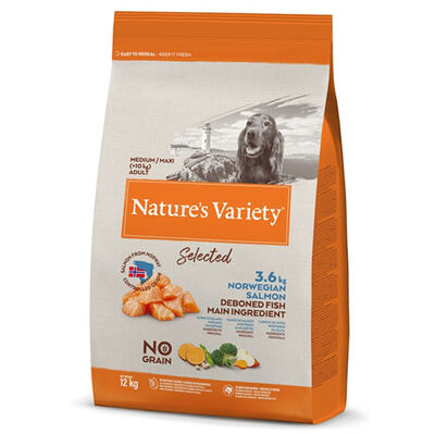 Natures Variety Medium Maxi Orta ve Büyük Irk Norveç Somonu Tahılsız Köpek Maması 12 Kg