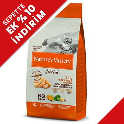 Natures Variety Sterilised Free Range Tavuk Etli Kısırlaştırılmış Tahılsız Kedi Maması 1,25 Kg