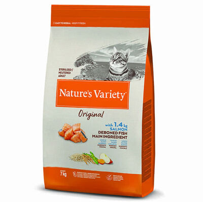 Natures Variety Sterilised Somonlu Kısırlaştırılmış Kedi Maması 7 Kg + Biopet 25 ml Malt