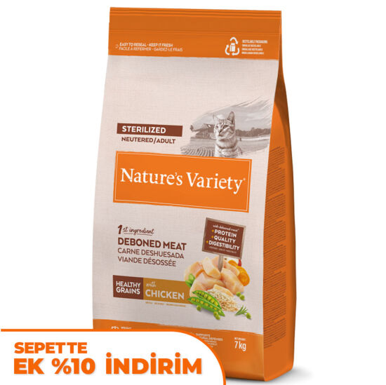 Natures Variety Sterilized Free Range Kısırlaştırılmış Tavuklu Tahılsız Kedi Maması 7 Kg - 1