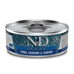 ND 2017 Ocean Ton Balığı, Sardalya ve Karides Kedi Konservesi 80 Gr - N&D