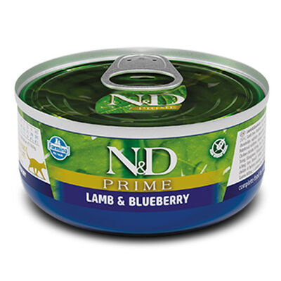 ND 2062 Prime Kuzu Etli ve Yaban Mersinli Kedi Konservesi 70 Gr - 1