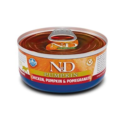 ND 2086 Pumpkin Balkabaklı Tavuk Etli ve Narlı Kedi Konservesi 70 Gr - 1