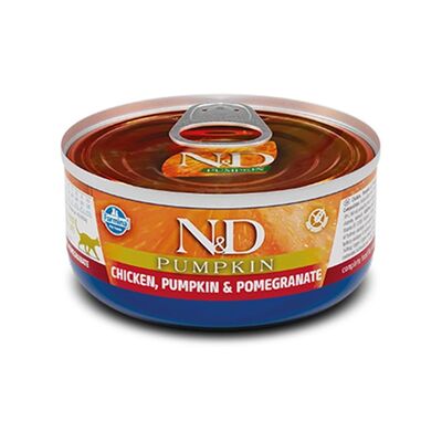 ND 2086 Pumpkin Balkabaklı Tavuk Etli ve Narlı Kedi Konservesi 70 Gr