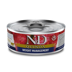 N&D (Naturel&Delicious) - ND 2192 Quinoa Weight Management Kilo Kontrolü için Kinoa ve Kuzulu Kedi Konservesi 80 Gr