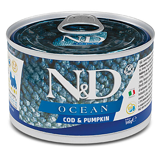 ND 2208 Mini Ocean Morina Balık ve Balkabaklı Köpek Konservesi 140 Gr - 1