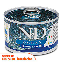 ND 2215 Mini Ocean Ringa Balıklı ve Karidesli Köpek Konservesi 140 Gr - N&D