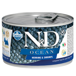 N&D (Naturel&Delicious) - ND 2215 Mini Ocean Ringa Balıklı ve Karidesli Köpek Konservesi 140 Gr