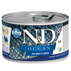 ND 2239 Mini Ocean Levrek ve Mürekkep Balığı Köpek Konservesi 140 Gr - N&D