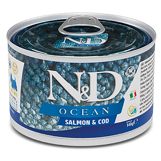 ND 2246 Mini Ocean Alabalık ve Somonlu Köpek Konservesi 140 Gr - 1