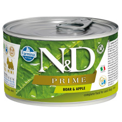 ND 2253 Mini Prime Yaban Domuzu ve Elmalı Köpek Konservesi 140 Gr - N&D