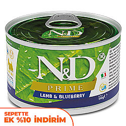 ND 2284 Mini Prime Kuzu Etli ve Yaban Mersinli Köpek Konservesi 140 Gr - N&D