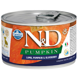 ND 2307 Puppy Mini Pumpkin Balkabak Kuzu ve Yaban Mersini Yavru Köpek Konservesi 140 Gr - N&D