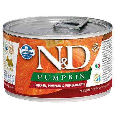 ND 2314 Mini Pumpkin Balkabaklı Tavuk Etli ve Nar Köpek Konservesi 140 Gr