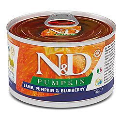 ND 2338 Mini Pumpkin Balkabaklı Kuzu Etli ve Yaban Mersini Köpek Konservesi 140 Gr - N&D