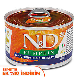 ND 2338 Mini Pumpkin Balkabaklı Kuzu Etli ve Yaban Mersini Köpek Konservesi 140 Gr - N&D