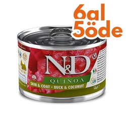ND 2376 Quinoa Mini Skin&Coat Deri Tüy Sağlığı Kinoa, Ördek, H. Cevizli Köpek Konservesi 140 Gr - 6 Al 5 Öde - N&D