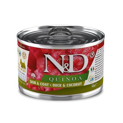 ND 2376 Quinoa Mini Skin&Coat Deri Tüy Sağlığı Kinoa, Ördek, H. Cevizli Köpek Konservesi 140 Gr