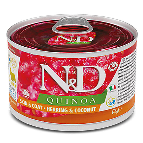 ND 2383 Quinoa Mini Skin&Coat Deri Tüy Sağlığı Kinoa, R.Balığı, H. Cevizli Köpek Konservesi 140 Gr - 1