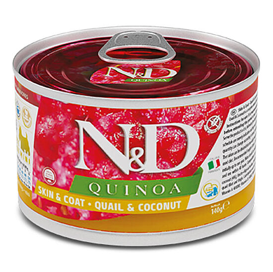 ND 2390 Quinoa Mini Skin&Coat Deri Tüy Sağlığı Kinoa, Bıldırcın, H. Cevizli Köpek Konservesi 140 Gr - 1