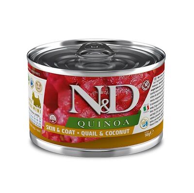 ND 2390 Quinoa Mini Skin&Coat Deri Tüy Sağlığı Kinoa, Bıldırcın, H. Cevizli Köpek Konservesi 140 Gr - 1