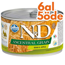 ND 2420 Mini Düşük Tahıl Yaban Domuzu ve Elmalı Köpek Konservesi 140 Gr - 6 Al 5 Öde - N&D