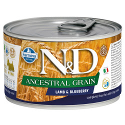 N&D (Naturel&Delicious) - ND 2444 Mini Düşük Tahıl Kuzu Etli ve Yaban Mersinli Küçük Irk Köpek Konservesi 140 Gr