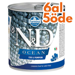 N&D (Naturel&Delicious) - ND 2451 Ocean Morina Balıklı ve Balkabaklı Köpek Konservesi 285 Gr - 6 Al 5 Öde