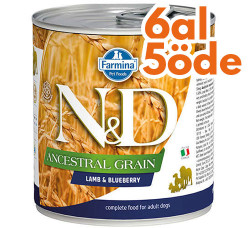 ND 2697 Düşük Tahıl Kuzu Etli ve Yaban Mersinli Köpek Konservesi 285 Gr - 6 Al 5 Öde - N&D