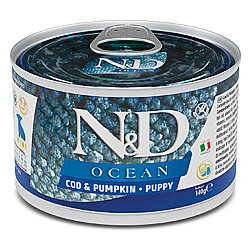 ND 2925 Puppy Mini Ocean Morina Balık ve Balkabaklı Yavru Köpek Konservesi 140 Gr - N&D