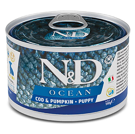 ND 2925 Puppy Mini Ocean Morina Balık ve Balkabaklı Yavru Köpek Konservesi 140 Gr - 1