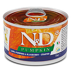 ND 2932 Starter Mini Pumpkin Balkabaklı Kuzu ve Yaban Mersini Yavru Köpek Konservesi 140 Gr - N&D